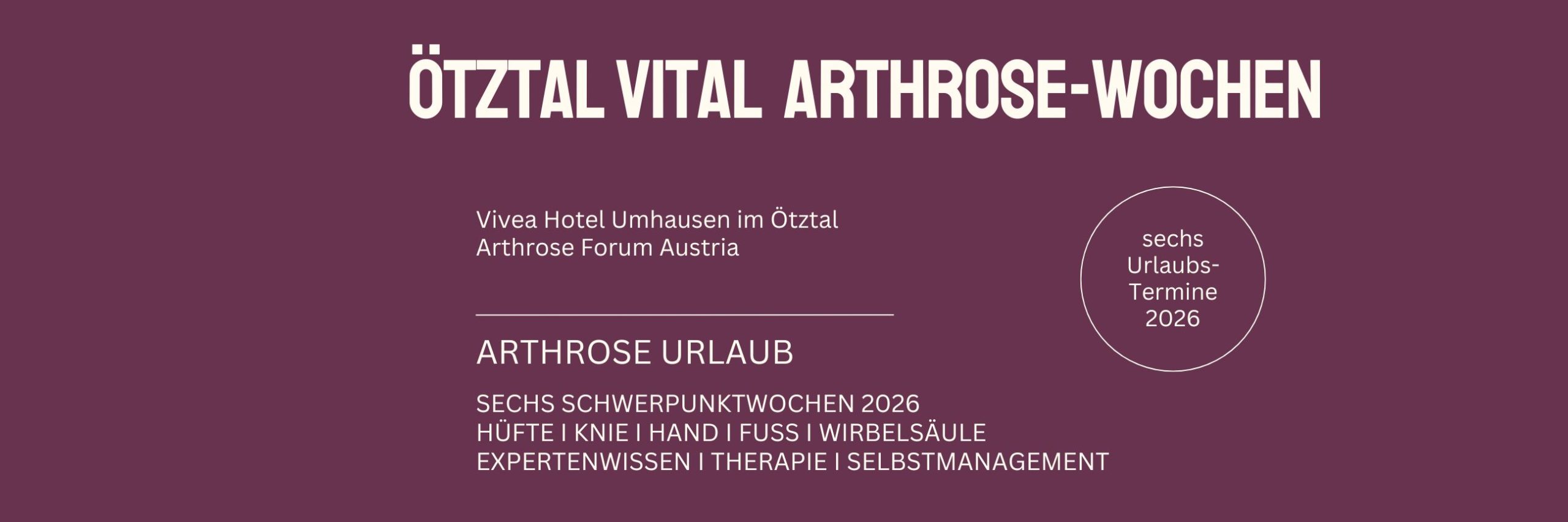 Ötztal Vital Arthrose Wochen